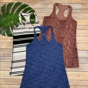 Bundle - 3 Lulu Lemon Cool Racerback tank tops